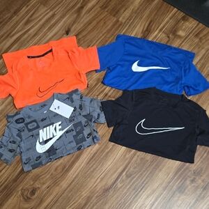 Lot Of Size Small Nike Kids' Graphic T-Shirts - Orange, Blue, Black, and Gray